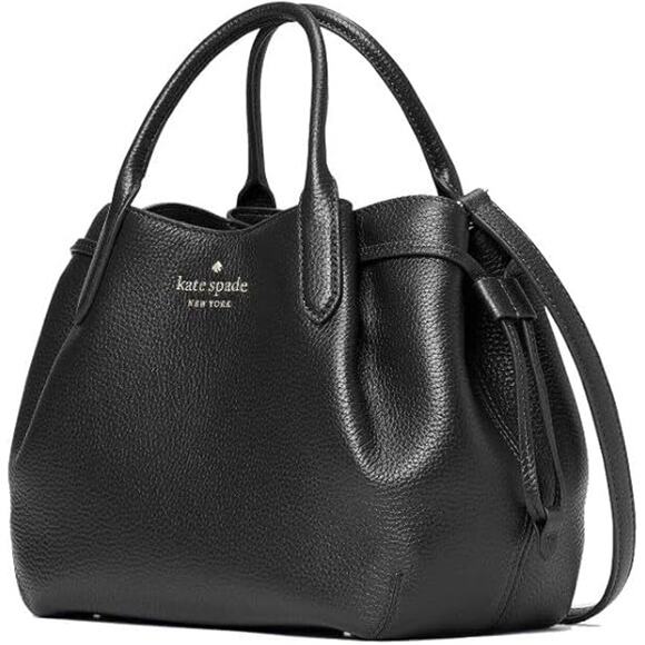 NWT Kate Spade Women\'s Dumpling Pebbeled Leather Small Satchel Bag, Black, OS